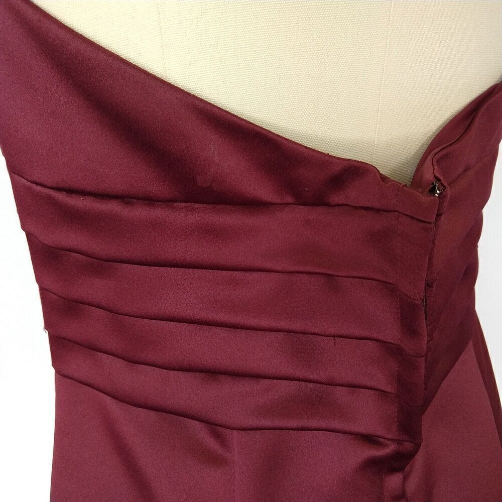 Jessica McClintock Vintage Y2K Prom Dress Size 10 Burgudy Halter Satin Fairy - Picture 7 of 11